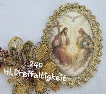 Heiligenbild  HB-CH-H240  Dreifaltigkeit  mit Goldrand  32x46mm