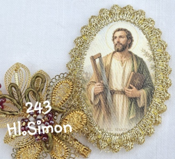 Heiligenbild  HB-CH-H243  Hl. Simon  mit Goldrand  32x46mm