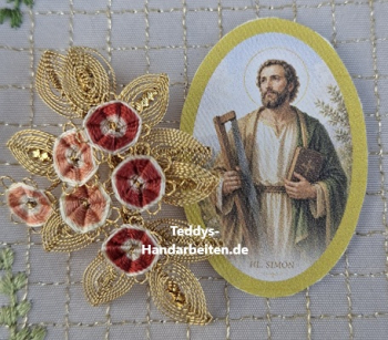 Heiligenbild  HB-CH-H243   Hl. Simon  (ohne Stickrand)  30x45mm