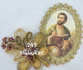 Heiligenbild  HB-CH-H245  Hl. Lukas   mit Goldrand  32x46mm