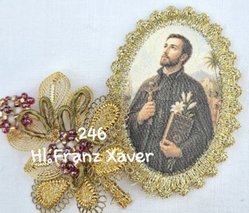 Heiligenbild  HB-CH-H246  Hl. Franz Xaver  mit Goldrand  32x46mm