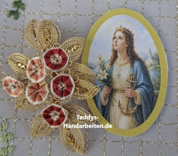 Heiligenbild  HB-CH-H247  Hl. Christine  (ohne Stickrand)  30x45mm