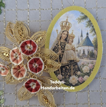 Heiligenbild  HB-CH-H248  Madonna  (ohne Stickrand)  30x45mm