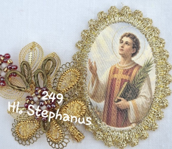Heiligenbild  HB-CH-H249  Hl.Stephanus  mit Goldrand  32x46mm