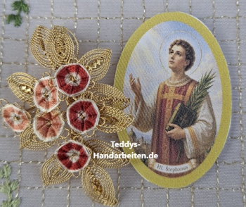 Heiligenbild  HB-CH-H249  Hl. Stephanus  (ohne Stickrand)  30x45mm