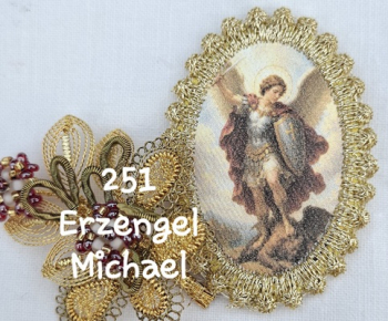 Heiligenbild  HB-CH-H251  Erzengel Michael  mit Goldrand  32x46mm