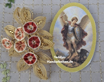 Heiligenbild  HB-CH-H251  Erzengel Michael  (ohne Stickrand)  30x45mm