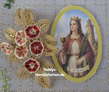 Heiligenbild  HB-CH-H252  Hl. Barbara  (ohne Stickrand)  30x45mm