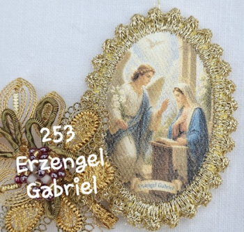 Heiligenbild  HB-CH-H253  Erzengel Gabriel  mit Goldrand  32x46mm