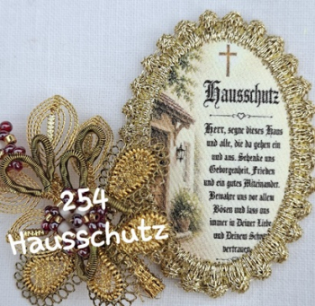 Heiligenbild  HB-CH-H254  Hausschutz  mit Goldrand  32x46mm