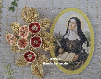 Heiligenbild  HB-CH-H256  Hildegard v. Bingen  (ohne Stickrand)  30x45mm