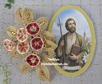 Heiligenbild  HB-CH-H257  Hl. Matthias  ohne Stickrand 30x45mm