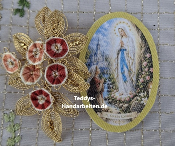 Heiligenbild  HB-CH-H265  Madonna v. Lourdes  ohne Stickrand 30x45mm