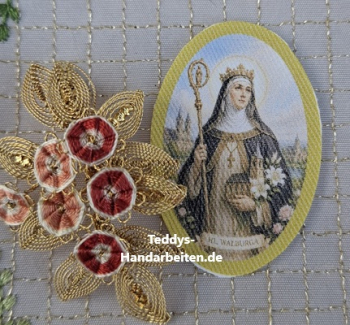 Heiligenbild  HB-CH-H268  Hl.Walburga  ohne Stickrand 30x45mm