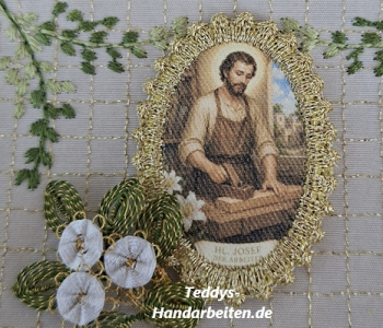 Heiligenbild  HB-CH-H269  Hl. Josef  mit Goldrand  32x46mm