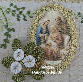 Heiligenbild  HB-CH-H272  Mariä Geburt  mit Goldrand  32x46mm