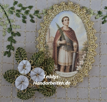 Heiligenbild  HB-CH-H276  Hl. Maximilian   mit Goldrand  32x46mm