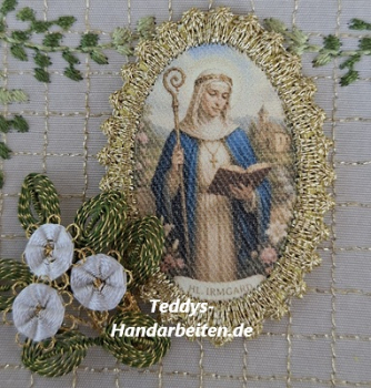 Heiligenbild  HB-CH-H278  Hl. Irmgard  mit Goldrand  32x46mm