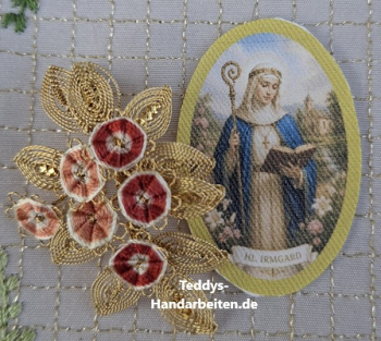 Heiligenbild  HB-CH-H278  Hl. Irmgard  ohne Stickrand 30x45mm