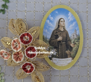 Heiligenbild  HB-CH-H279  Hl. Franziska  ohne Stickrand 30x45mm