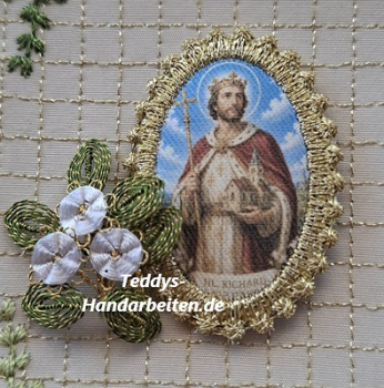 Heiligenbild  HB-CH-H286  Hl. Richard  mit Goldrand  32x46mm