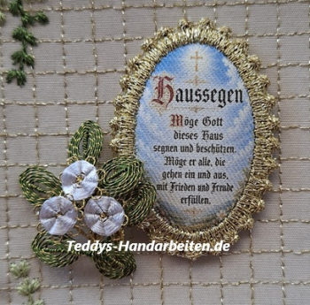 Heiligenbild  HB-CH-H288 Haussegen  mit Goldrand  32x46mm