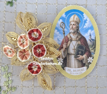 Heiligenbild  HB-CH-H293  Hl. Rupert  ohne Stickrand 30x45mm