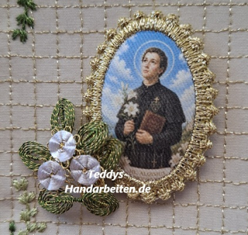Heiligenbild  HB-CH-H301  Hl. Aloisius  mit Goldrand  32x46mm
