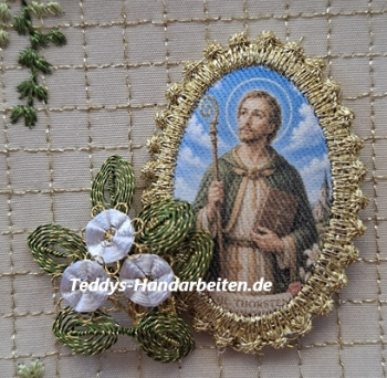 Heiligenbild  HB-CH-H302  Hl. Thorsten  mit Goldrand  32x46mm