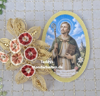 Heiligenbild  HB-CH-H302  Hl. Thorsten  (ohne Stickrand) 30x45mm