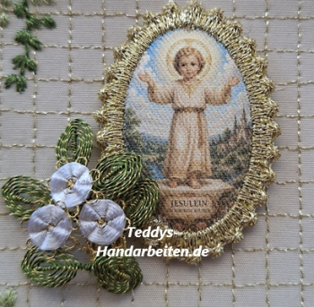 Heiligenbild  HB-CH-H305  Jesulein  mit Goldrand  32x46mm