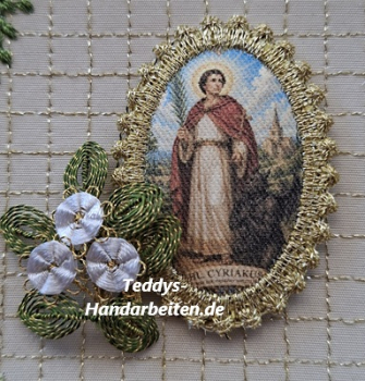 Heiligenbild  HB-CH-H306  Hl. Cyriakus  mit Goldrand  32x46mm