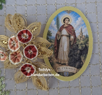 Heiligenbild  HB-CH-H306  Hl. Cyriakus  (ohne Stickrand) 30x45mm