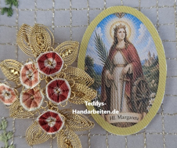 Heiligenbild  HB-CH-H307  Hl. Margareta   (ohne Stickrand) 30x45mm