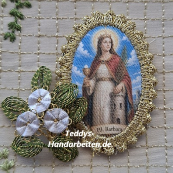 Heiligenbild  HB-CH-H310  Hl. Barbara  mit Goldrand  32x46mm