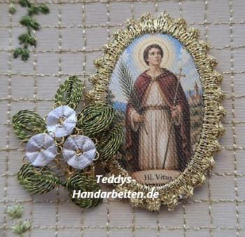 Heiligenbild  HB-CH-H312  Hl.Vitus  mit Goldrand  32x46mm