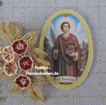 Heiligenbild  HB-CH-H315  Hl. Pantaleon  (ohne Stickrand) 30x45mm