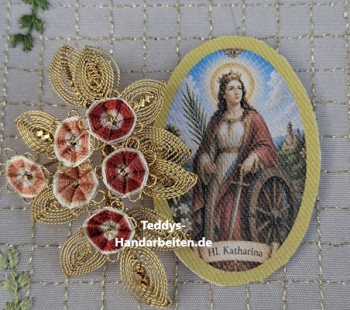 Heiligenbild  HB-CH-H316  Hl. Katharina  (ohne Stickrand) 30x45mm