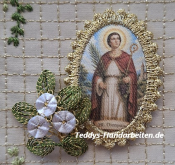 Heiligenbild  HB-CH-H317  Hl. Dionysius  mit Goldrand  32x46mm