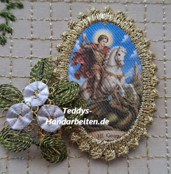 Heiligenbild  HB-CH-H318  Hl. Georg  mit Goldrand  32x46mm