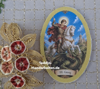 Heiligenbild  HB-CH-H318  Hl. Georg  (ohne Stickrand) 30x45mm