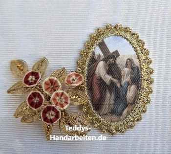 Heiligenbild  HB-CH-H333 Kreuzweg  Station 8  mit Goldrand  32x46mm