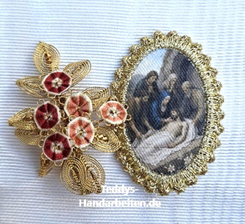 Heiligenbild  HB-CH-H339 Kreuzweg  Station 14  mit Goldrand  32x46mm - Kopie