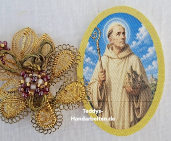 Heiligenbild  HB-CH-H369 Hl. Bernhard  (ohne Stickrand) 30x45mm