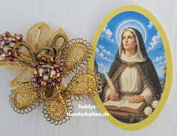 Heiligenbild  HB-CH-H371 Hl. Roswitha  (ohne Stickrand) 30x45mm
