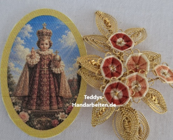 Heiligenbild  HB-CH-H384  Prager Jesulein  (ohne Stickrand)  30x45mm