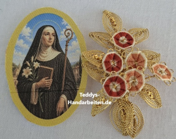 Heiligenbild  HB-CH-D393 Hl. Scholastika  (ohne Stickrand)  60x85mm