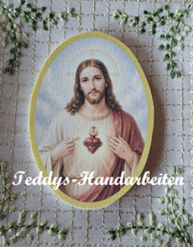 Heiligenbild  HB-CH-M207  Herz Jesu  (ohne Stickrand)  50x70mm