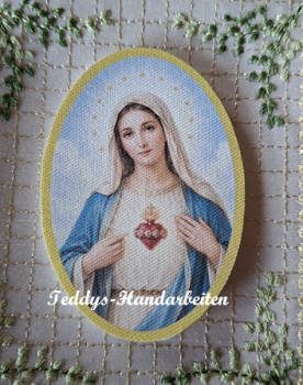 Heiligenbild  HB-CH-M208  Herz Maria  (ohne Stickrand)  50x70mm