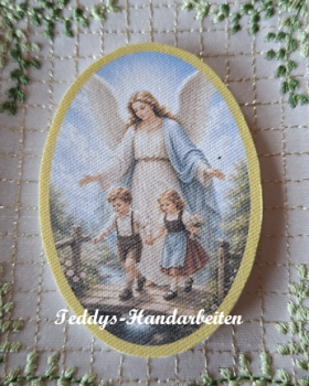 Heiligenbild  HB-CH-M211  Schutzengel  (ohne Stickrand)  50x70mm